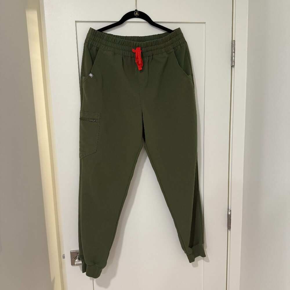 FIGS Women's Dark Olive Zamora - High Waisted Scrub Pants - L / Dark Olive